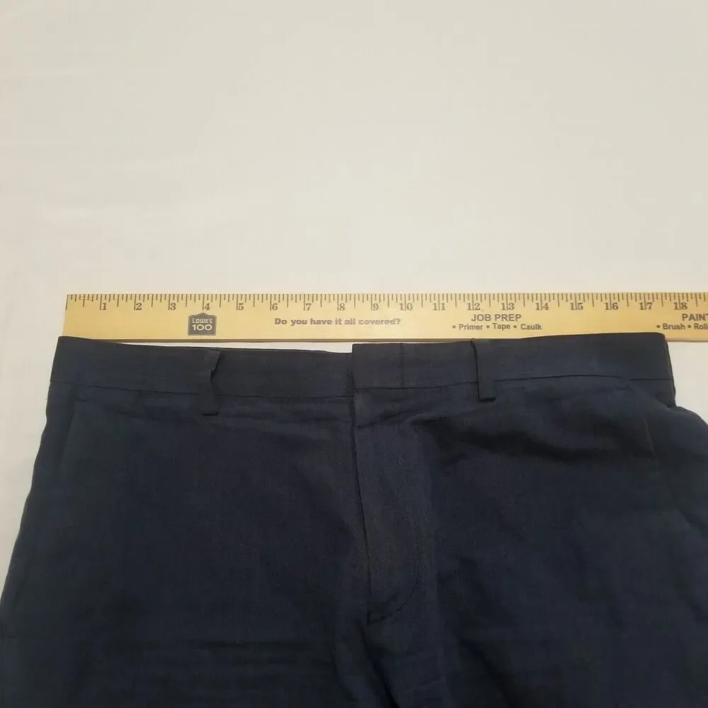 J.Crew Ludlow Slim Suit Pants Somelos Portugal Linen Blend Navy Blue 32x32 H4161